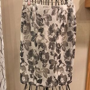 Worth Grey & Silver Floral Print Pencil Skirt - 4